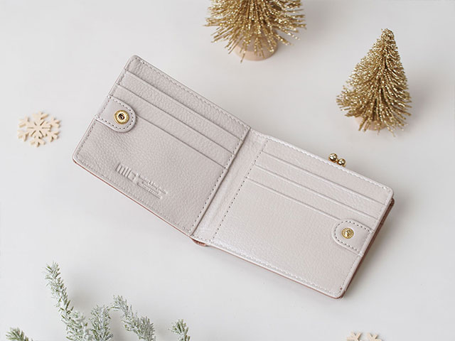 外がま口二つ折り財布