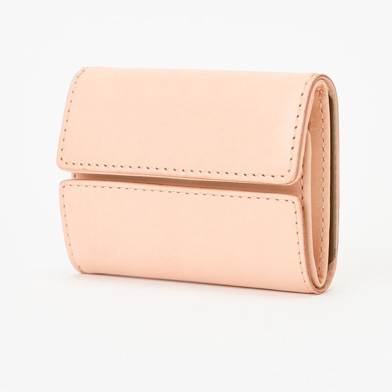 ナチュラルヌメ ボックス小銭付き三つ折り札入れ