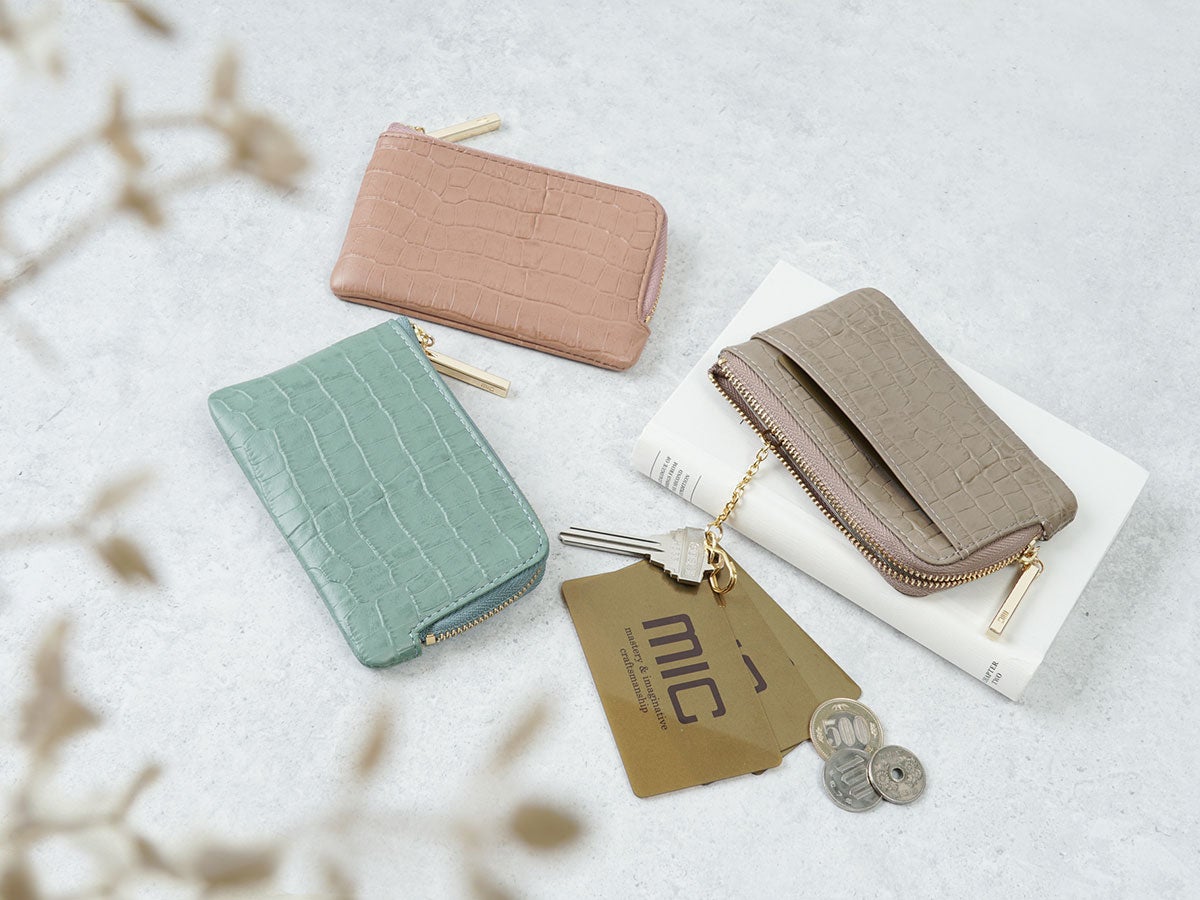 クロコ キーチェーン付きL字ファスナー小銭入れ_02