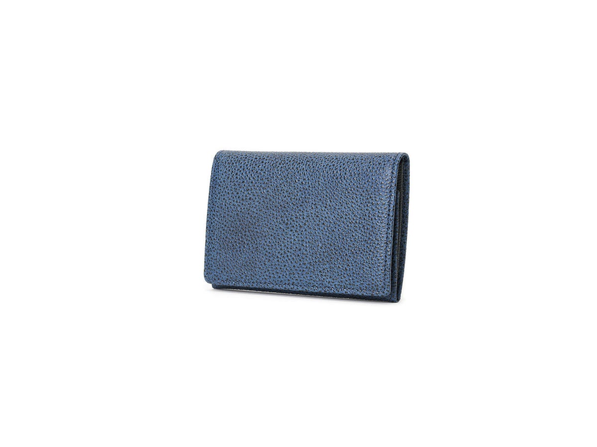 黒桟革 藍染め　風琴マチ名刺入れ_01