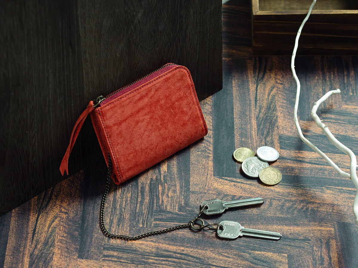 マヤ　L字ファスナー財布（キーチェーン付き）_02