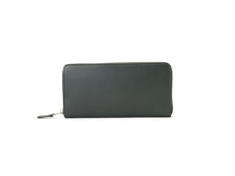 ペコスショルダー　ラウンドファスナー長財布 グリーン