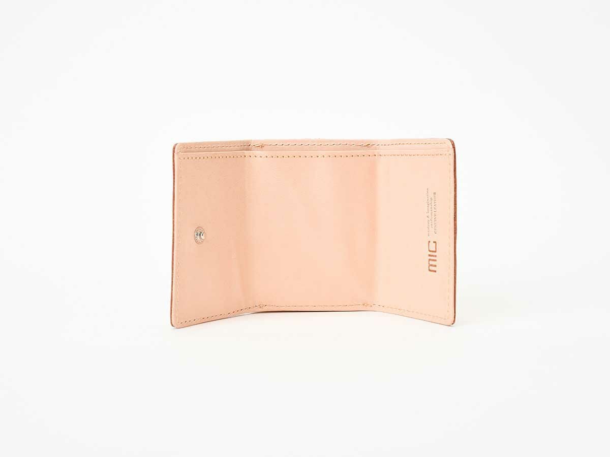 グレージングヌメ　三つ折りミニ革財布