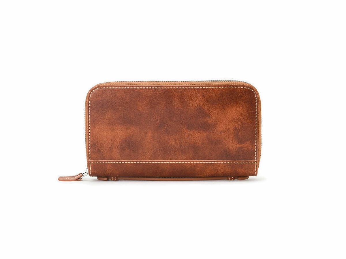 バグッダ　Wラウンドファスナー長財布 キャメル