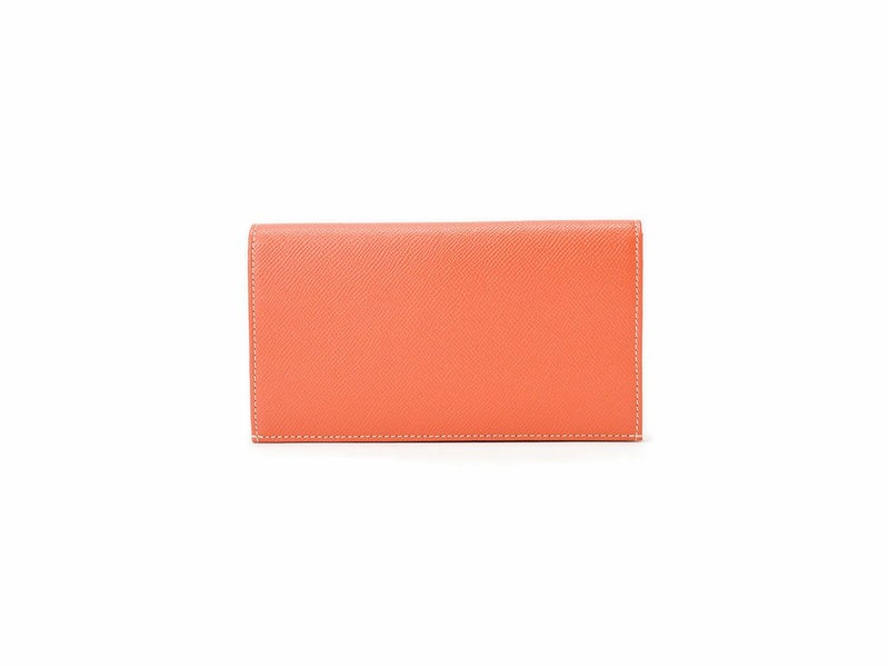 エンボス　カード収納長財布 オレンジ