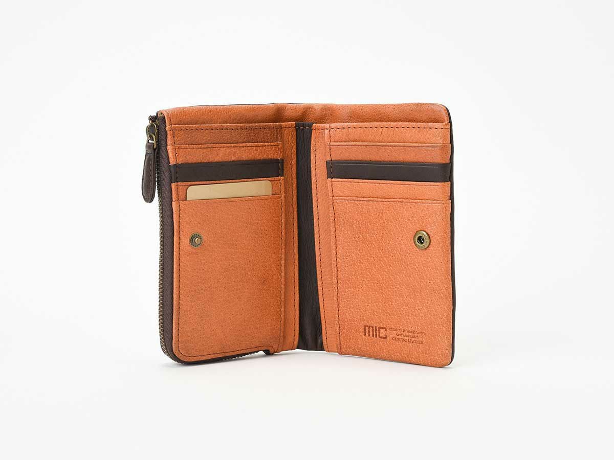 マイルドキップ　外Ｌ型ファスナー二つ折り革財布