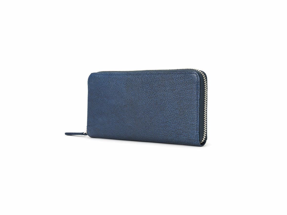 黒桟　藍染め　ラウンドファスナー長財布