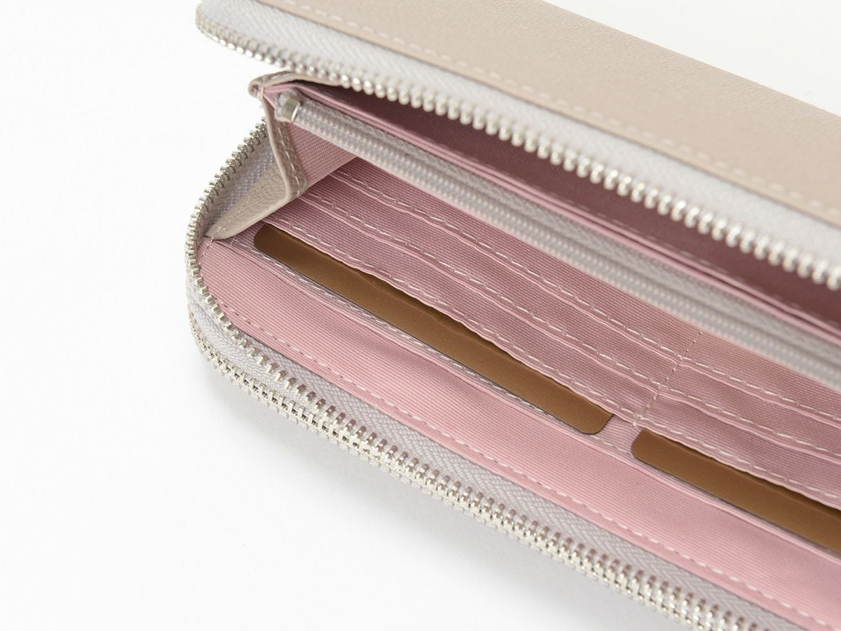 エンボス　Wラウンドファスナー　財布ポーチ