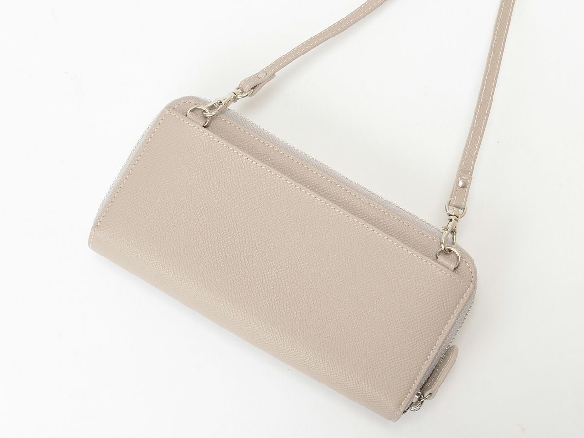 エンボス　Wラウンドファスナー　財布ポーチ