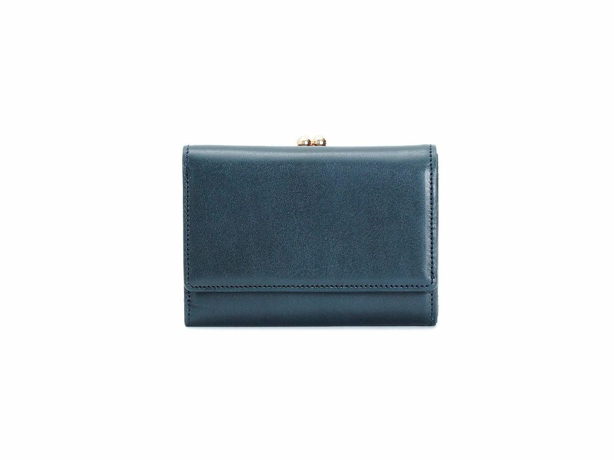 アリアナ 口金付き三つ折り財布　ネイビー