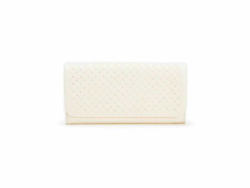 ソフトメッシュ 中L字ファスナー長財布　ホワイト