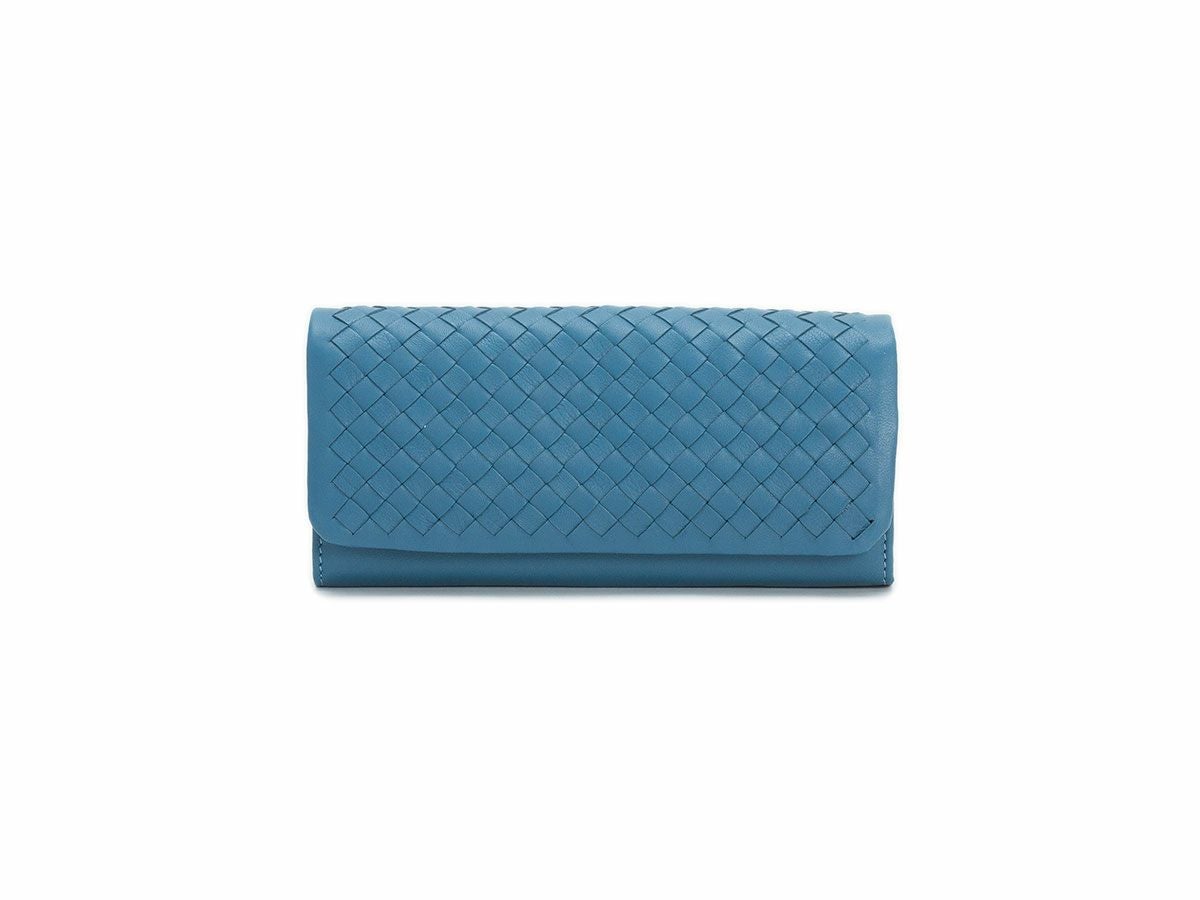 ソフトメッシュ 中L字ファスナー長財布　ブルー