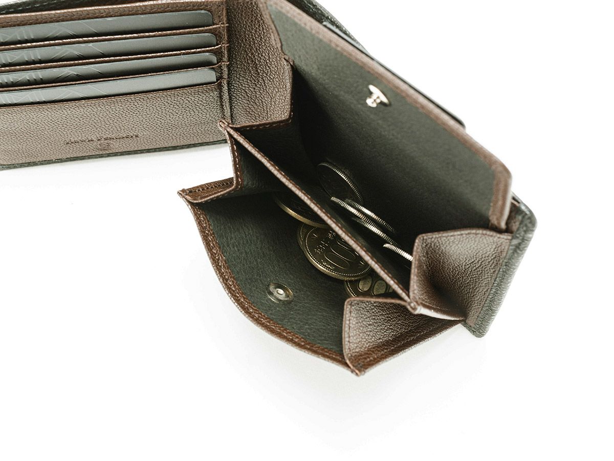 黒桟革 漆　札入れ