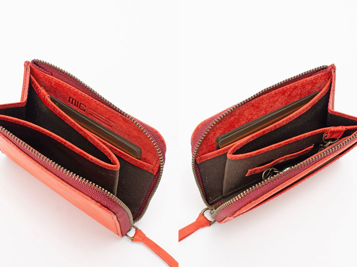 マヤ　L字ファスナー財布(キーチェーン付き)