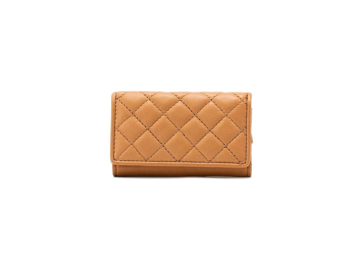 ラムキルティング　キーケース　ベージュ