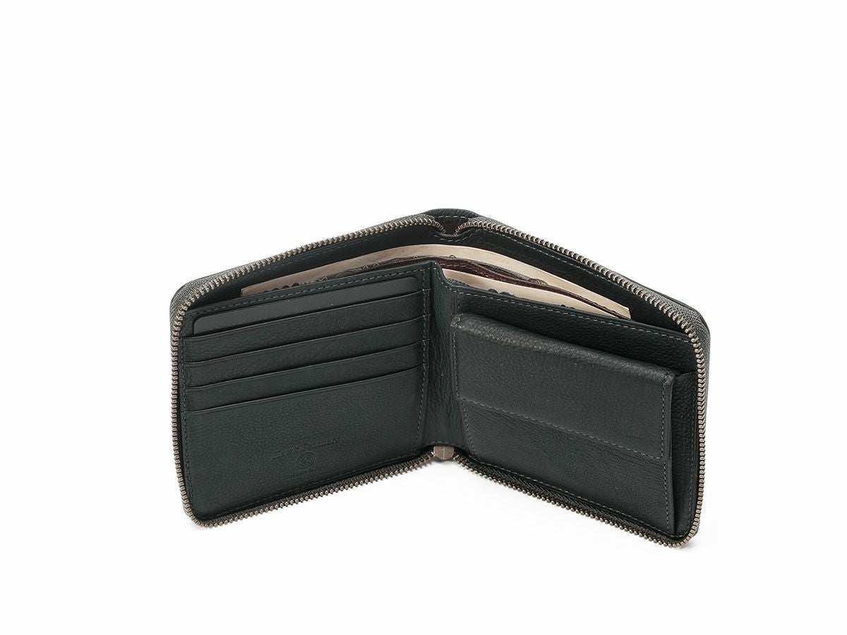 アニリンカーフ　ラウンドファスナー札入れ