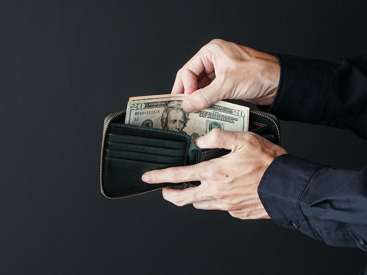 アニリンカーフ　ラウンドファスナー札入れ