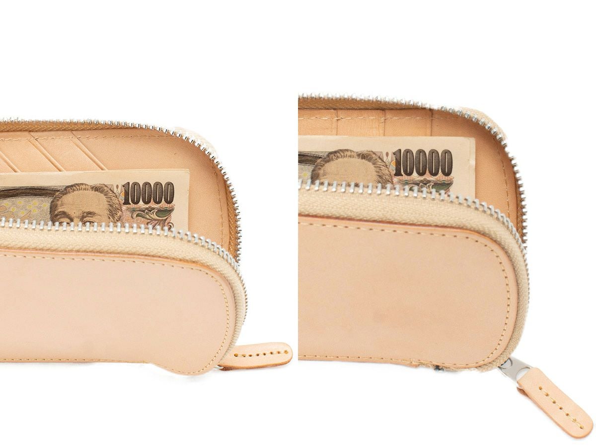 ナチュラルヌメ　ヒップポケットL字ファスナー長財布