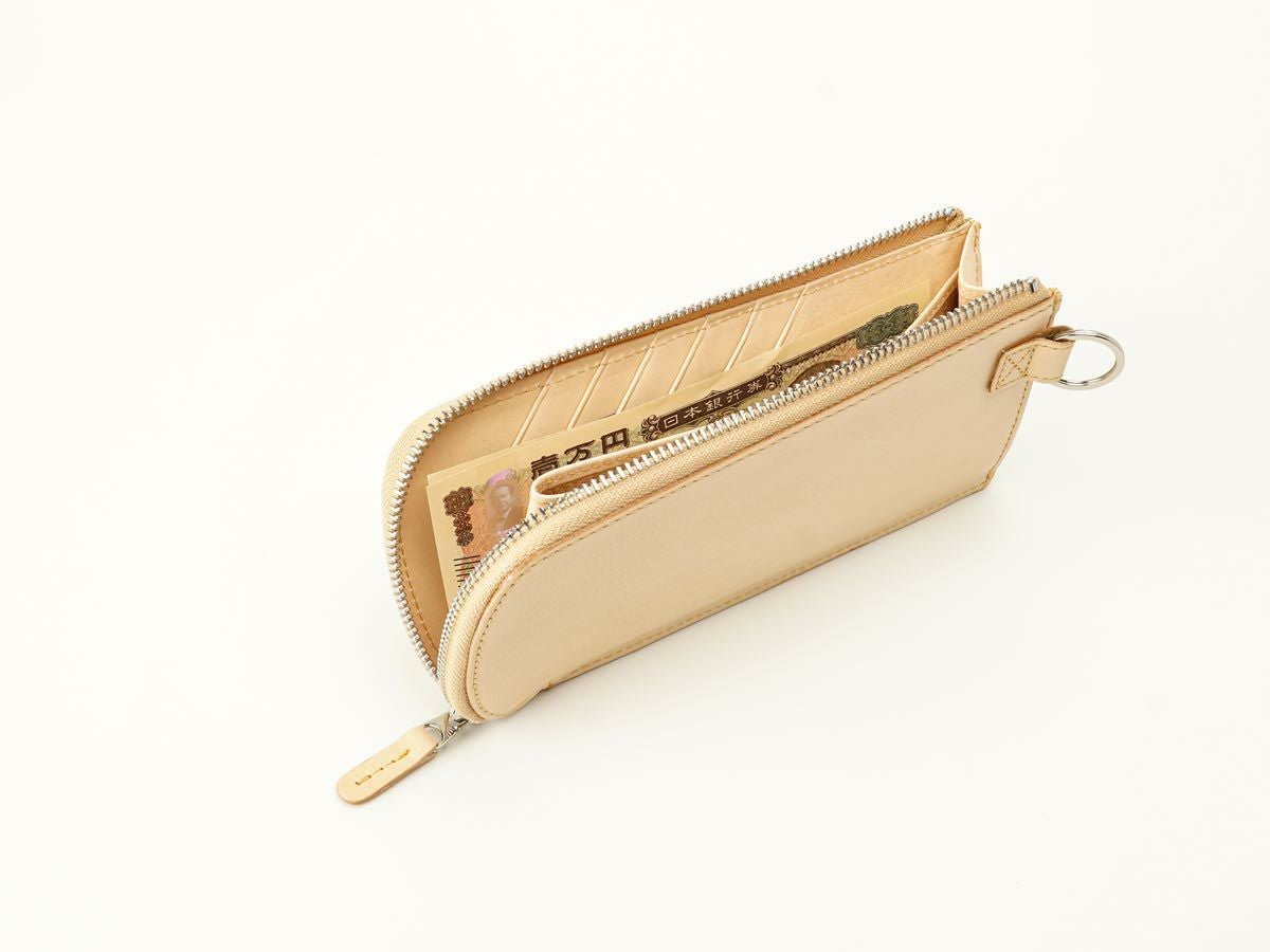 ナチュラルヌメ　ヒップポケットL字ファスナー長財布