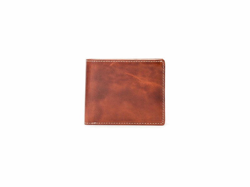 バグッダ　二つ折り革財布（小銭入れ無し）｜レッド
