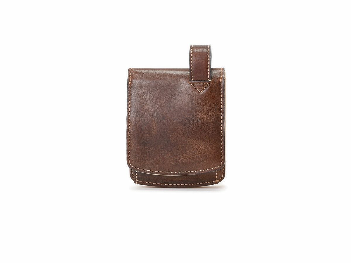 バグッダ　外ボックス小銭入れヒップポケット革財布｜チョコ