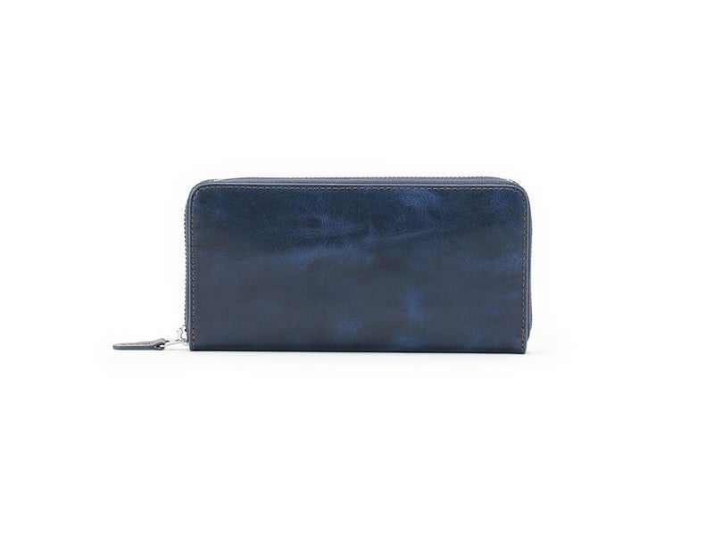 バグッダ　ラウンドファスナー長財布　インディゴブルー