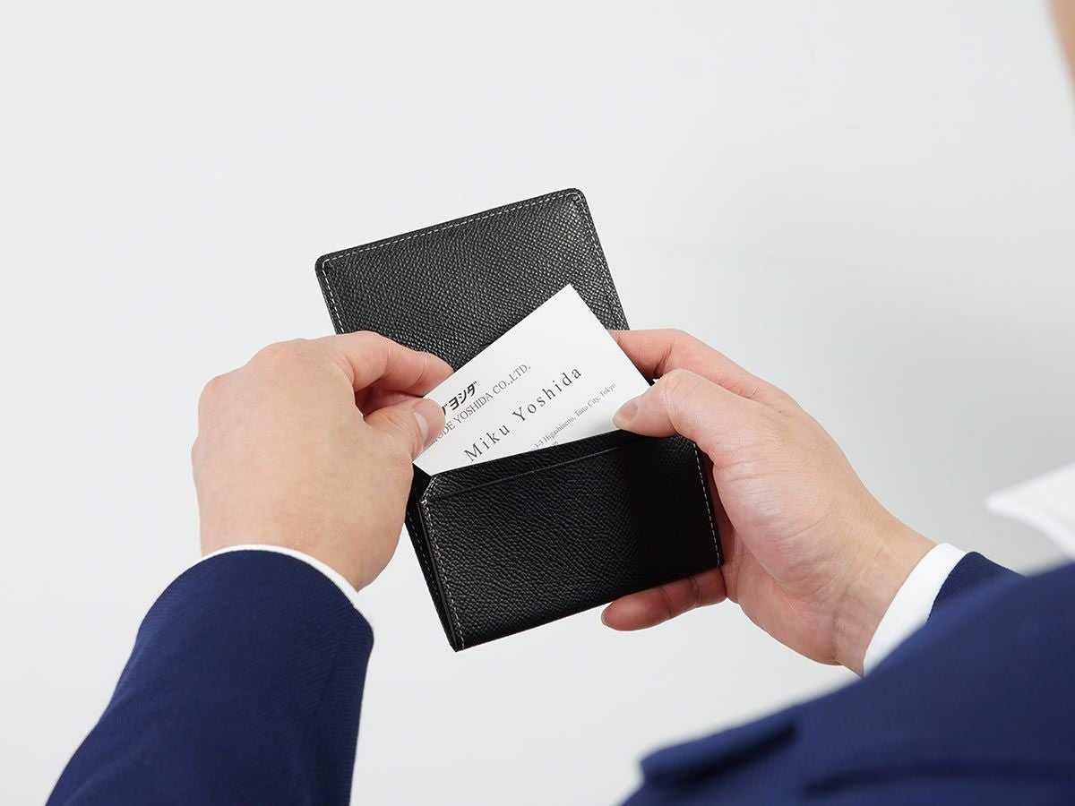 エンボス　風琴マチ名刺入れ