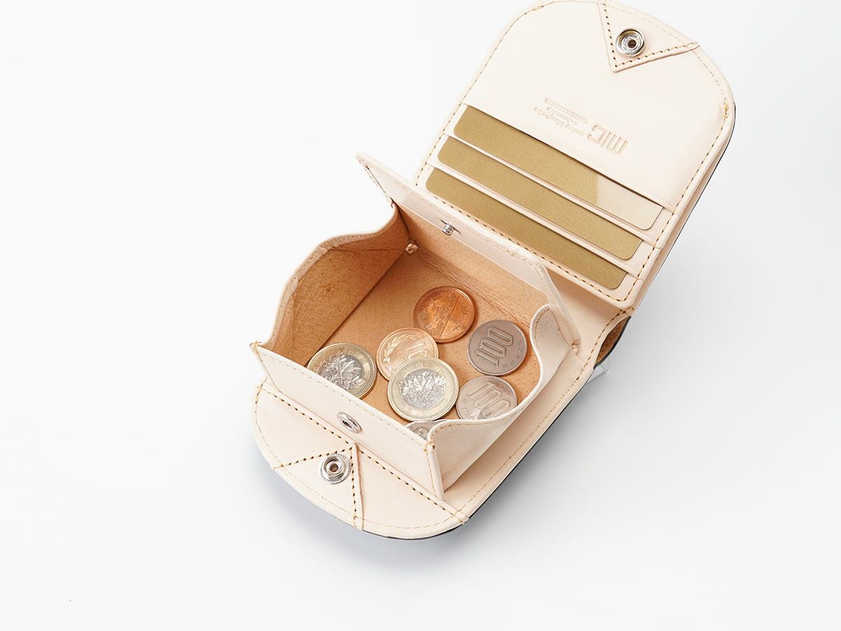 ブライドルレザー　ヒップポケット革財布（小銭入れ付き）