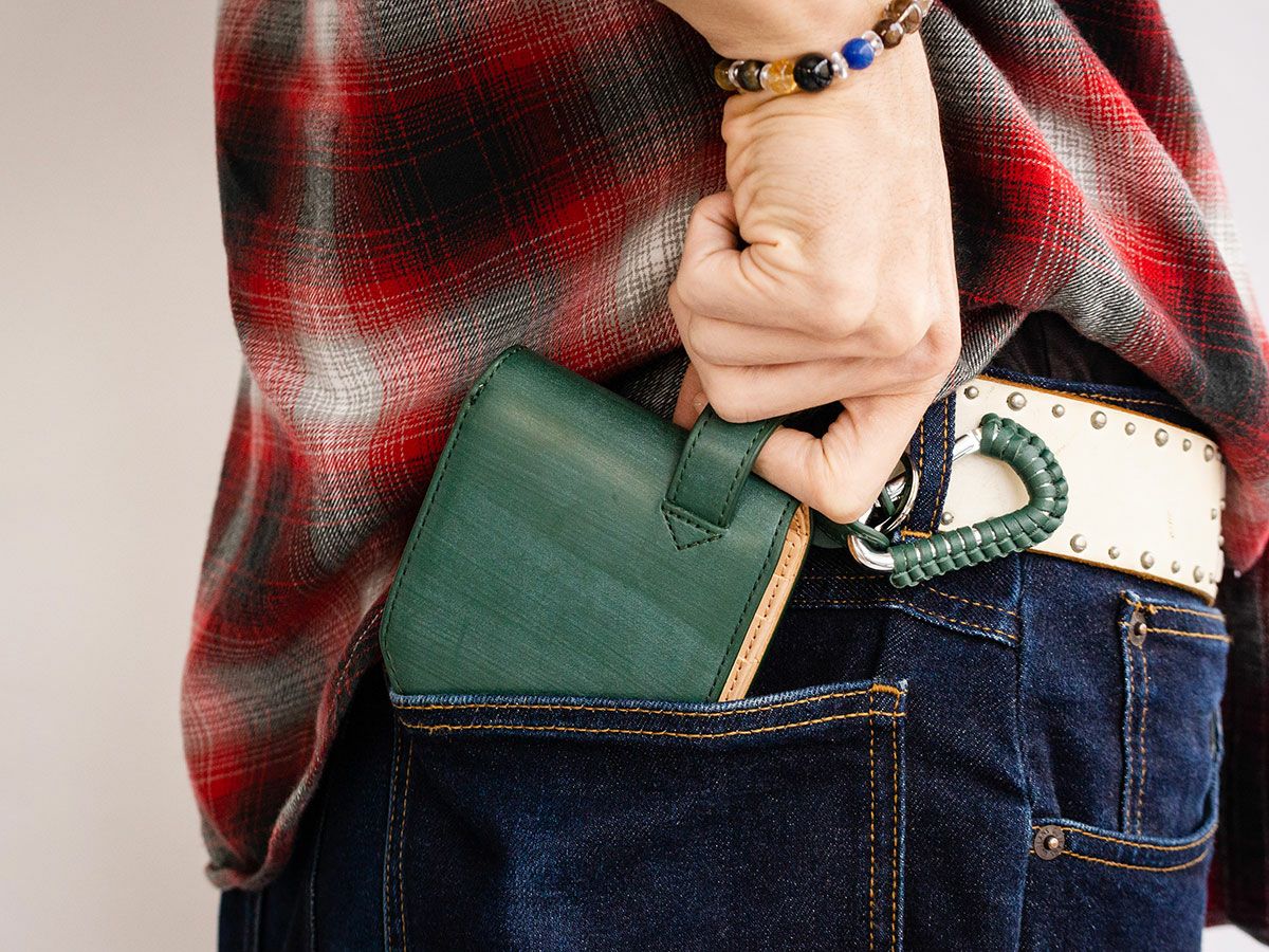 ブライドルレザー　ヒップポケット革財布（小銭入れ付き）