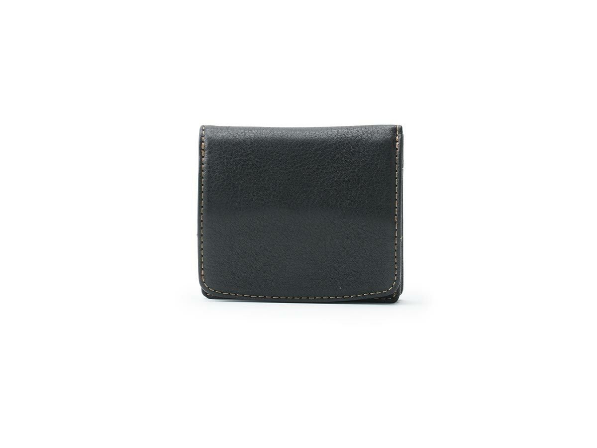 コルレオーネ　ボックス小銭入れ二つ折り財布　ブラック