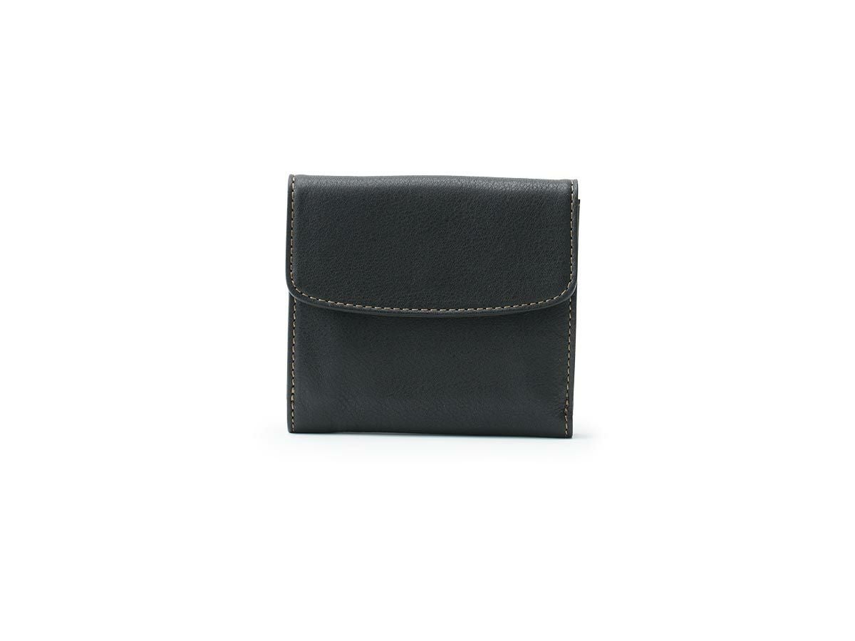 コルレオーネ　外小銭入れ二つ折り財布　ブラック