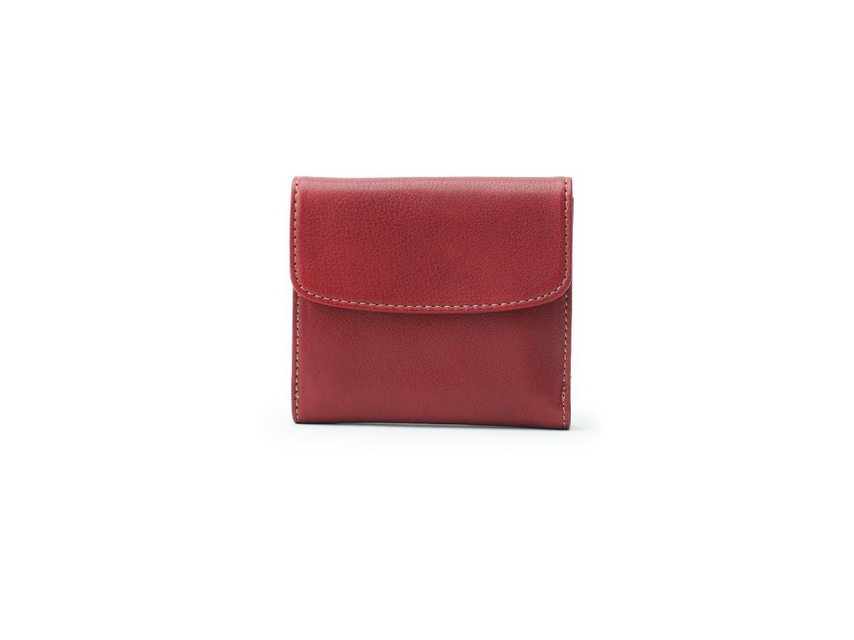 コルレオーネ　外小銭入れ二つ折り財布　ワイン