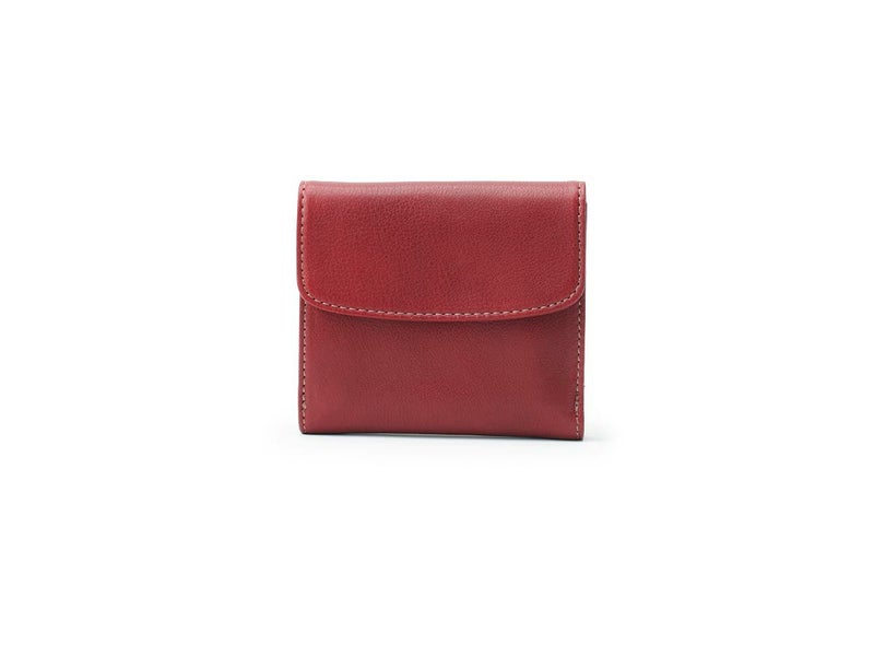コルレオーネ　外小銭入れ二つ折り財布　ワイン