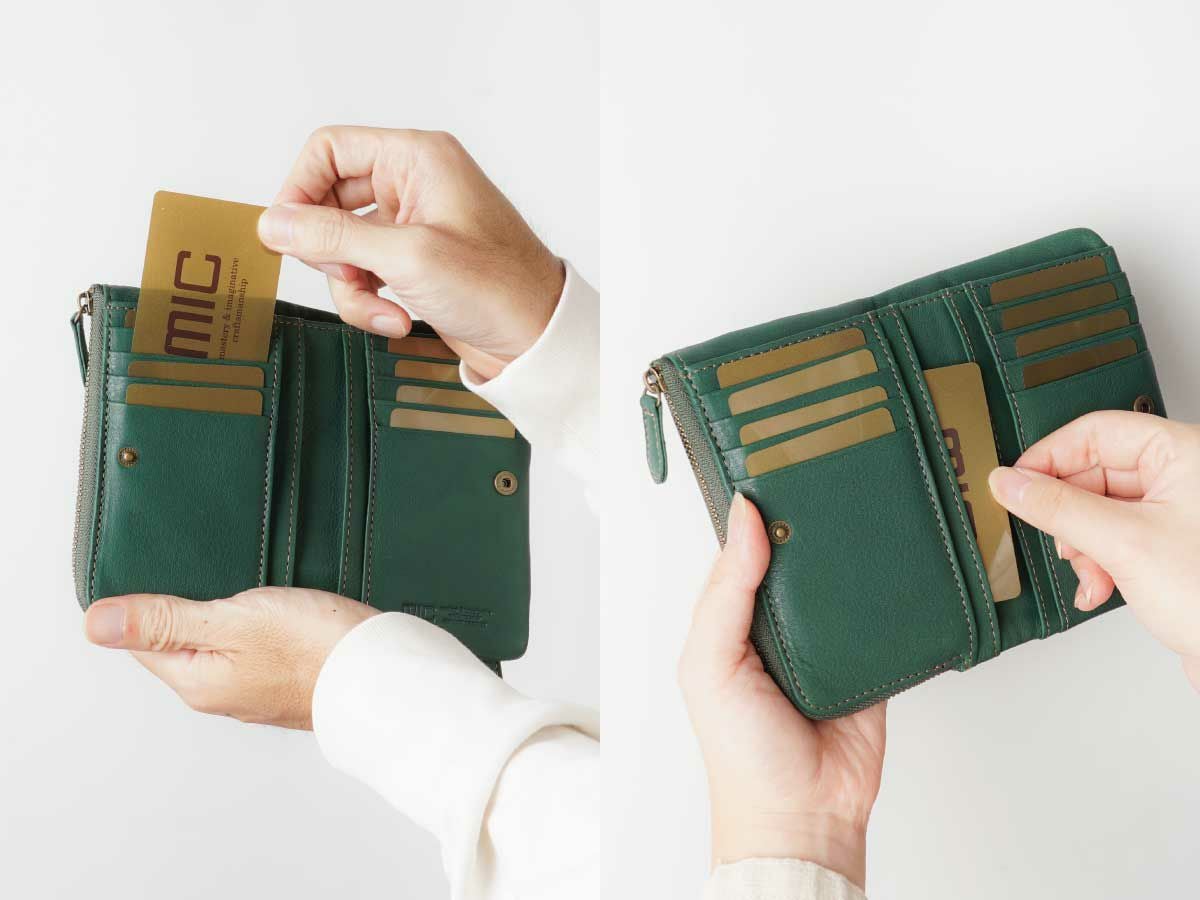 コルレオーネ　外L字ファスナー二つ折り財布