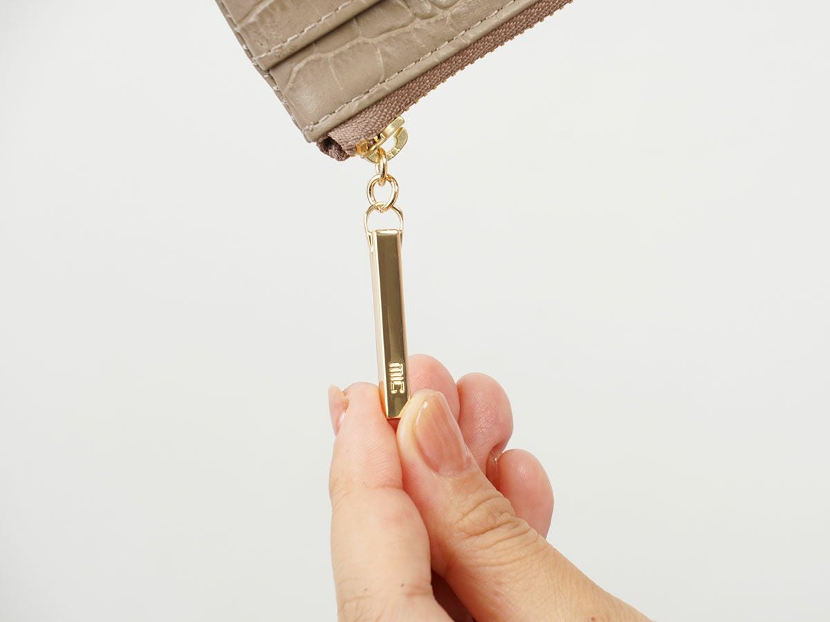 クロコ　キーチェーン付きL字ファスナー小銭入れ