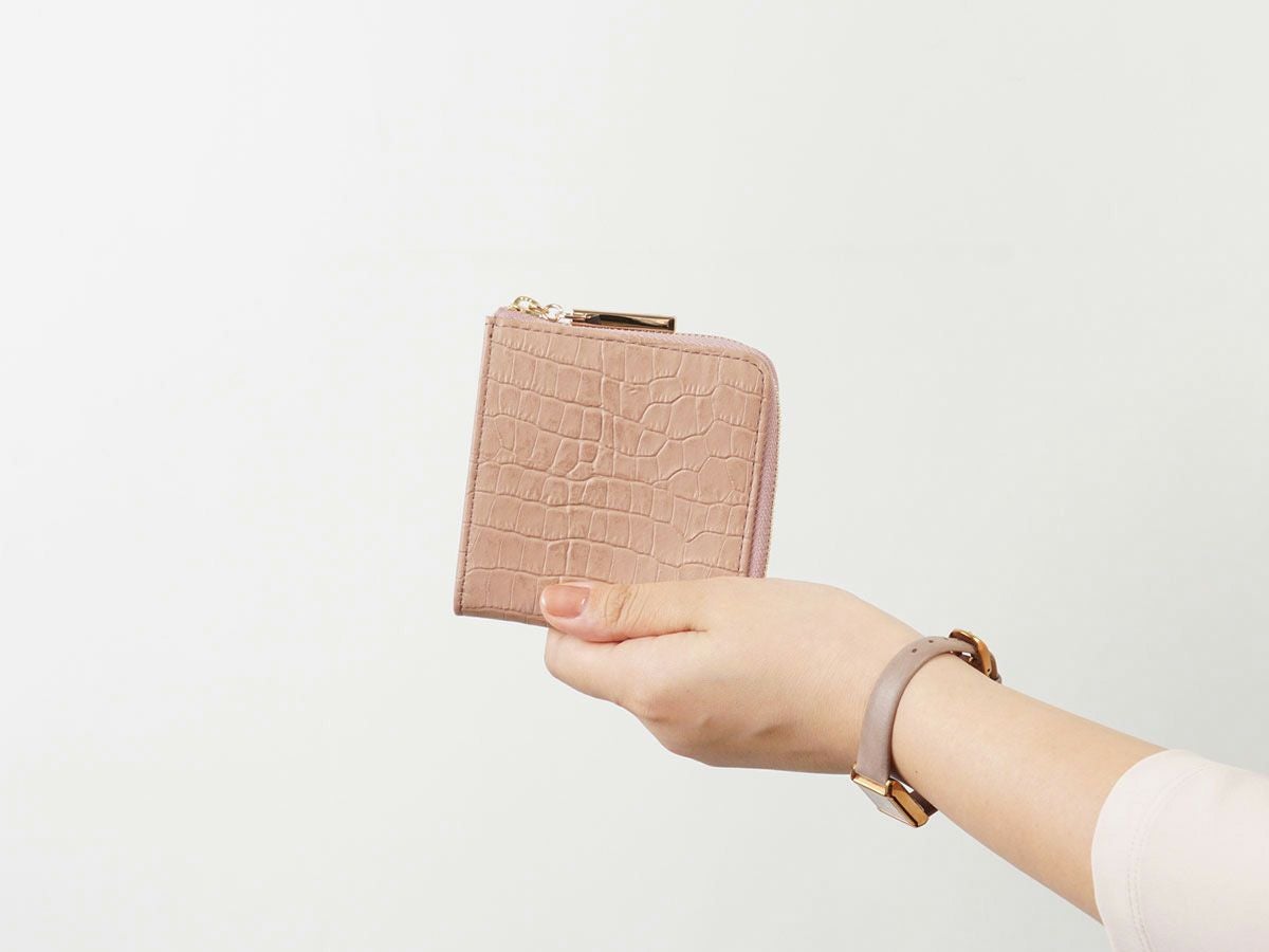 クロコ　L字ファスナーミニ財布