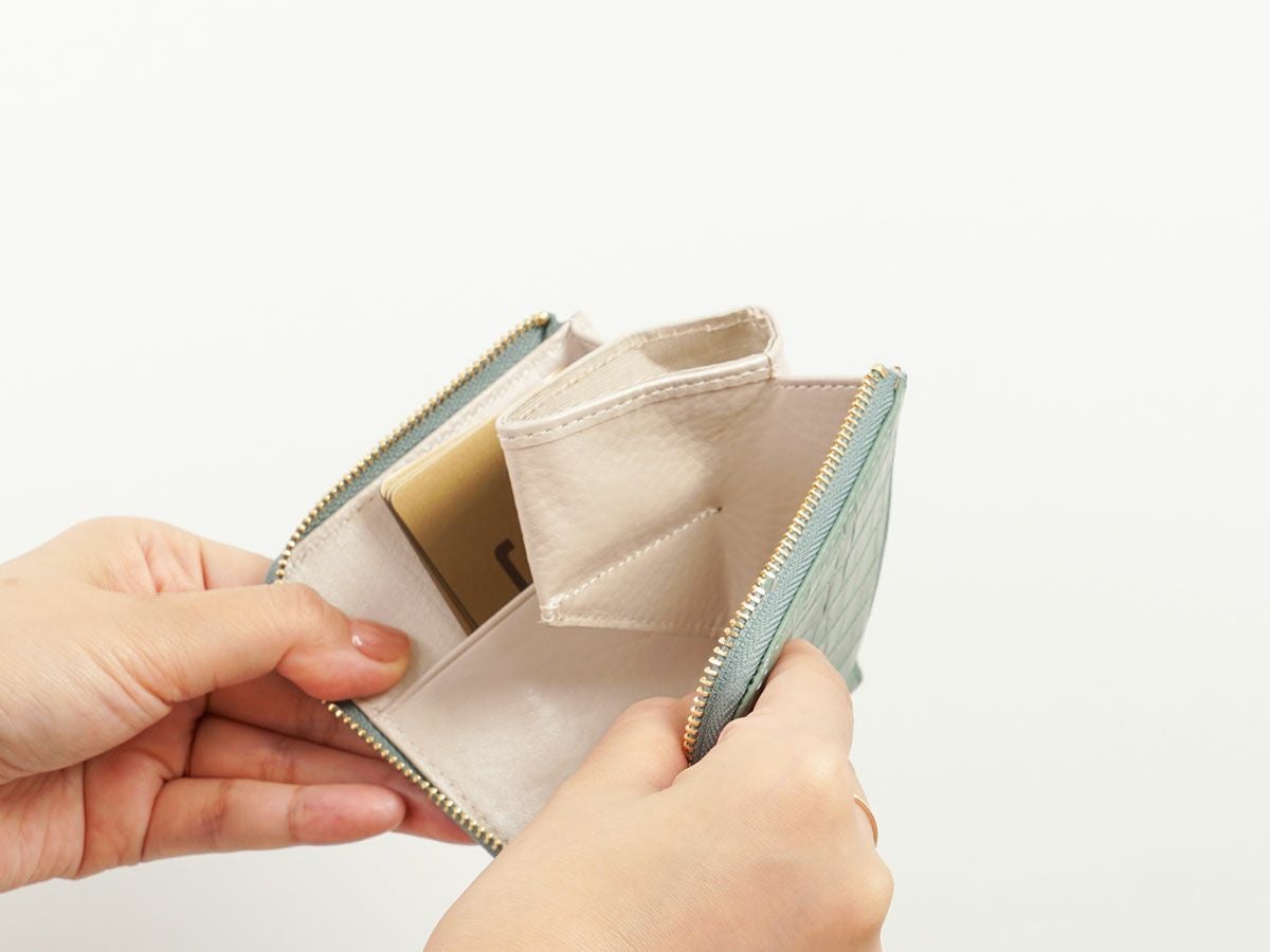 クロコ　L字ファスナーミニ財布