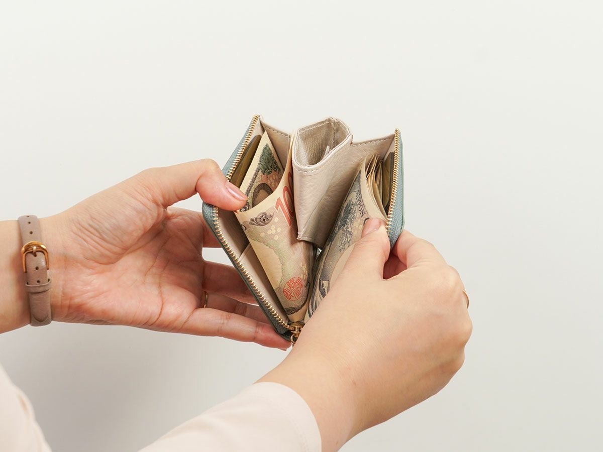 クロコ　L字ファスナーミニ財布