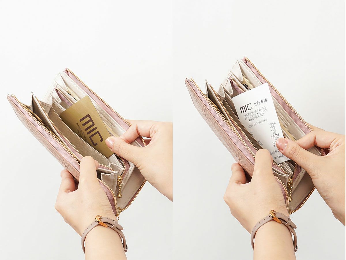 クロコ　外L字ファスナー長財布