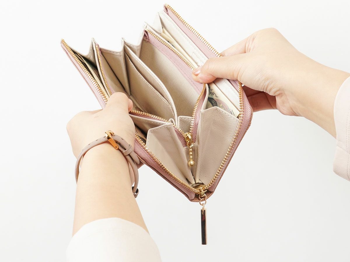 クロコ　外L字ファスナー長財布