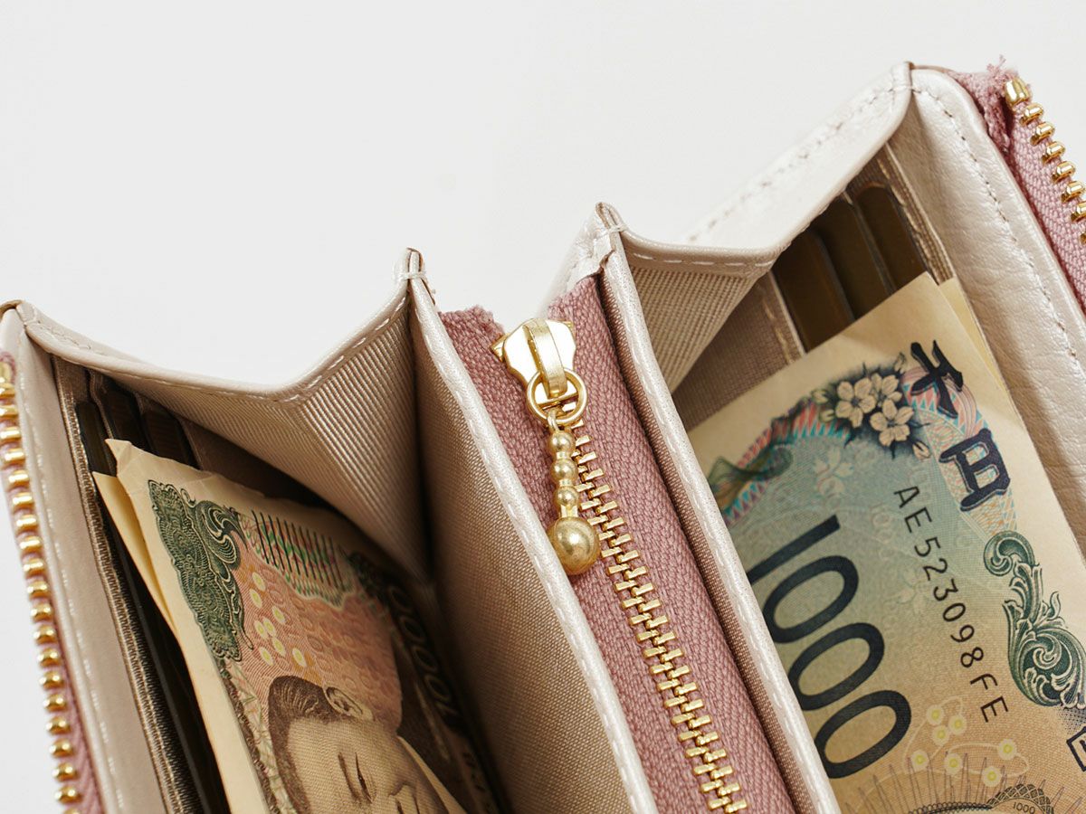 クロコ　外L字ファスナー長財布