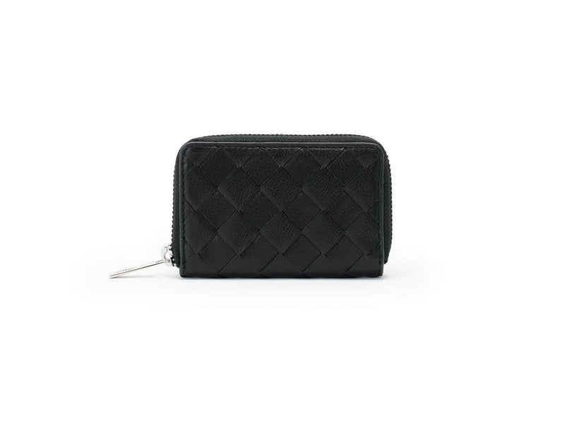 ブラックメッシュ　ラウンドファスナーボックス小銭入れ　ブラック