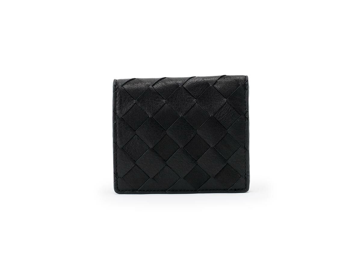 ブラックメッシュ 二つ折りミニ財布 | 革財布のお店mic (ミック)