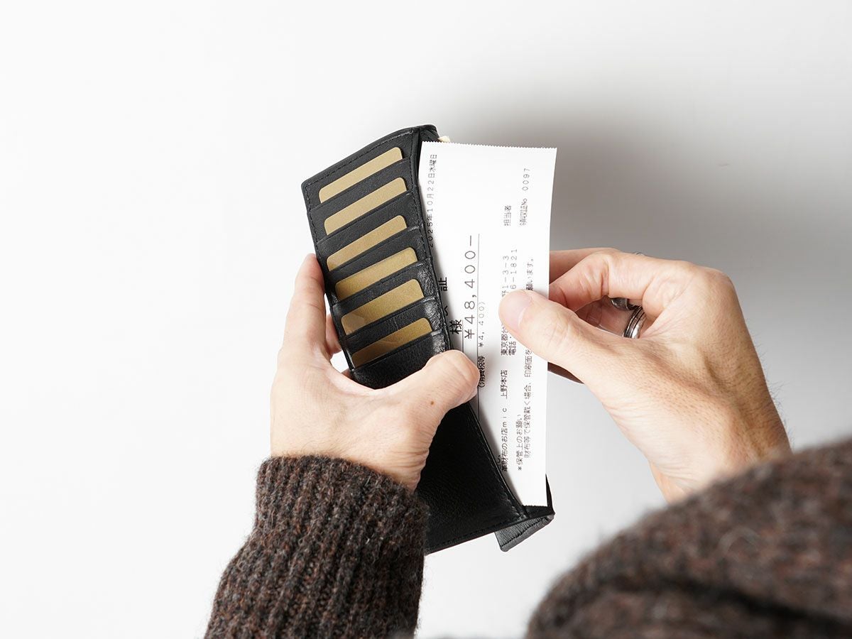 ブラックメッシュ　スリムロングウォレット