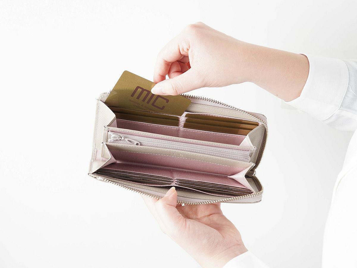 エンボス　L字ファスナー長財布