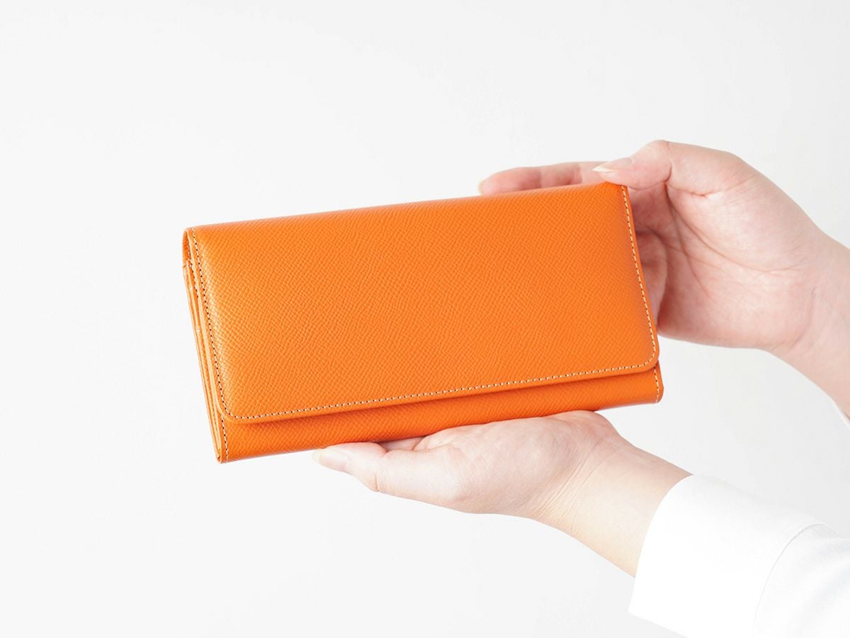 エンボス　中L字ファスナー長財布