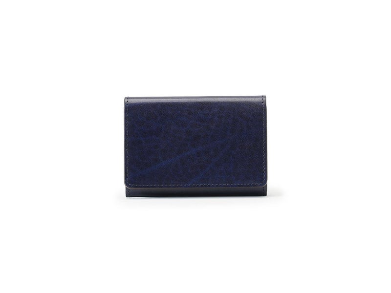 ルガトショルダー 風琴マチ 名刺入れ｜ネイビーブルー