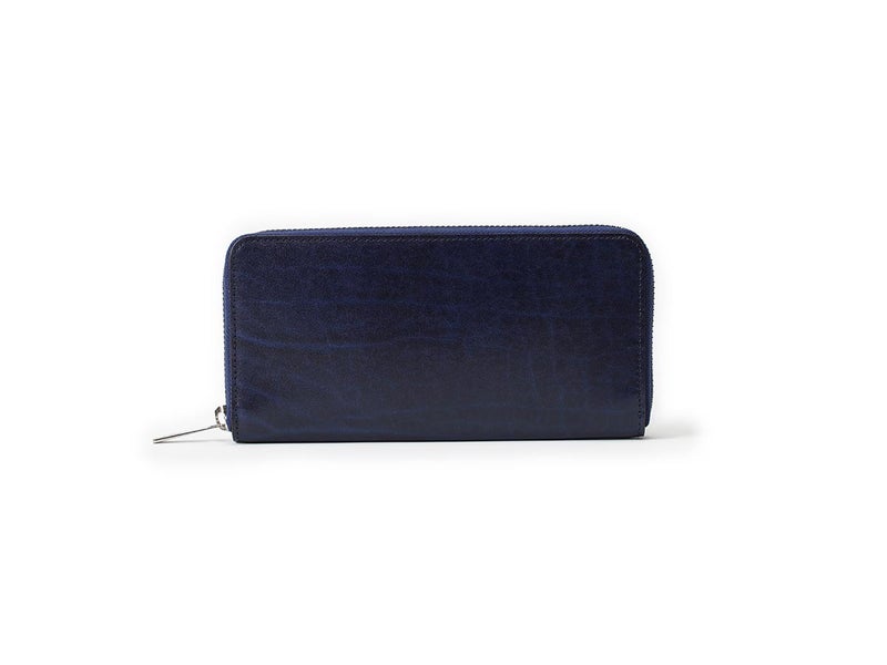 ルガトショルダー ラウンドファスナー長財布｜ネイビーブルー